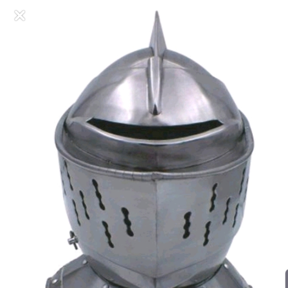 Red deer knight jousting helmet